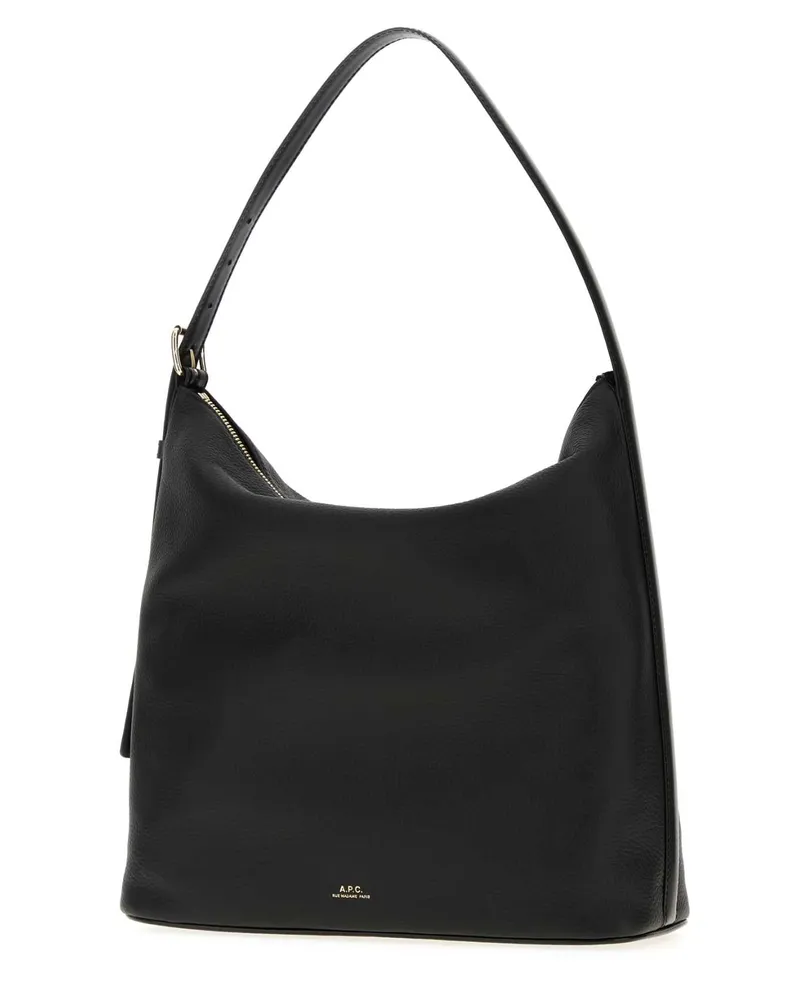 A.P.C. Women's Black Leather Vera Shoulder Bag Noir Vache Borse A Mano Black