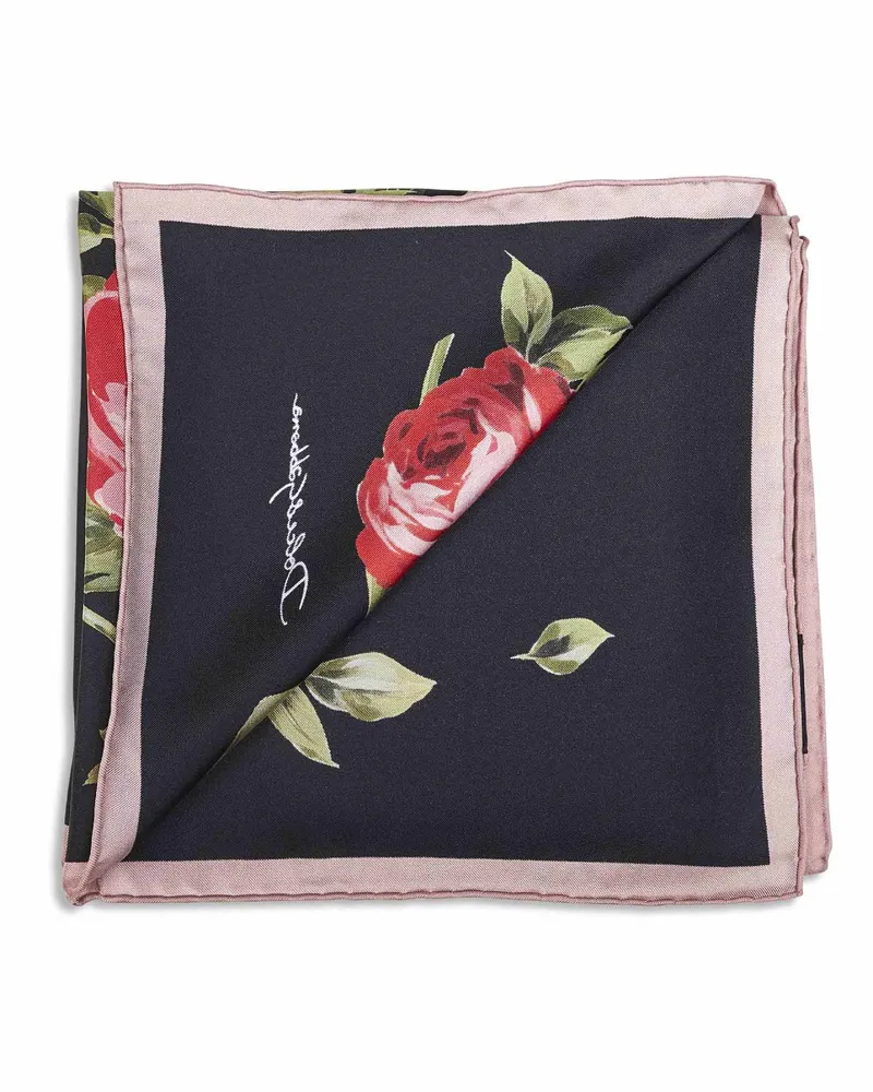 Dolce & Gabbana Women's Rose Bouquet Print Silk Twill Scarf Scarfs Multicolor