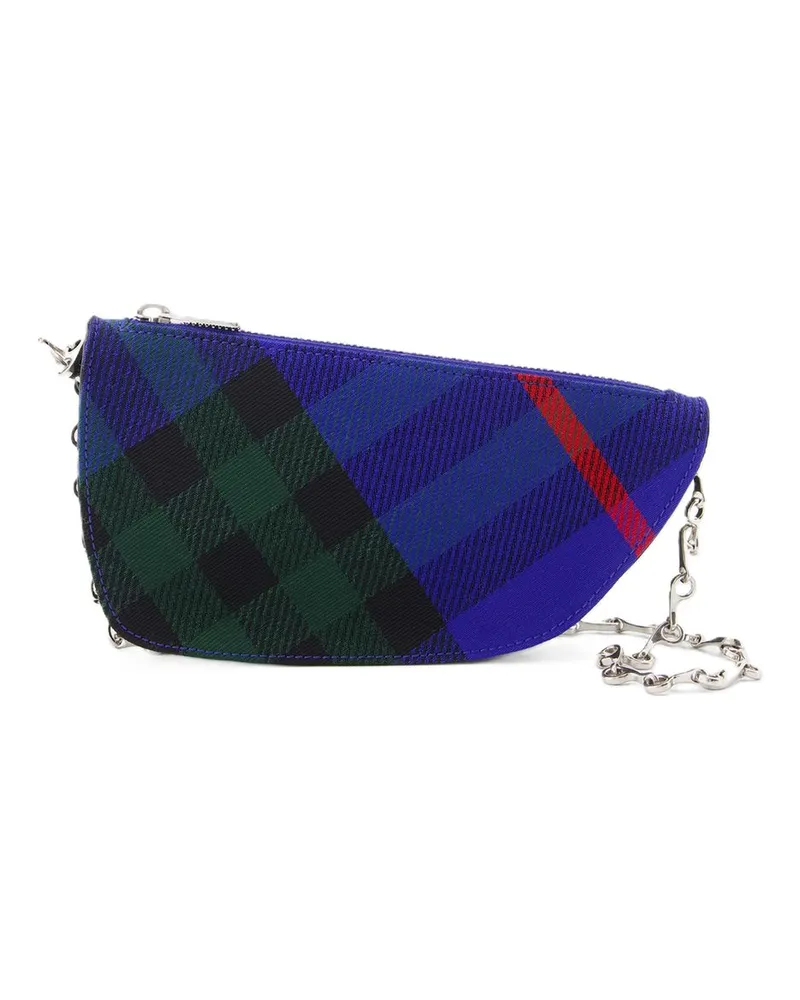 Burberry Unisex Micro Shield Wallet Blue Synthetic Blue