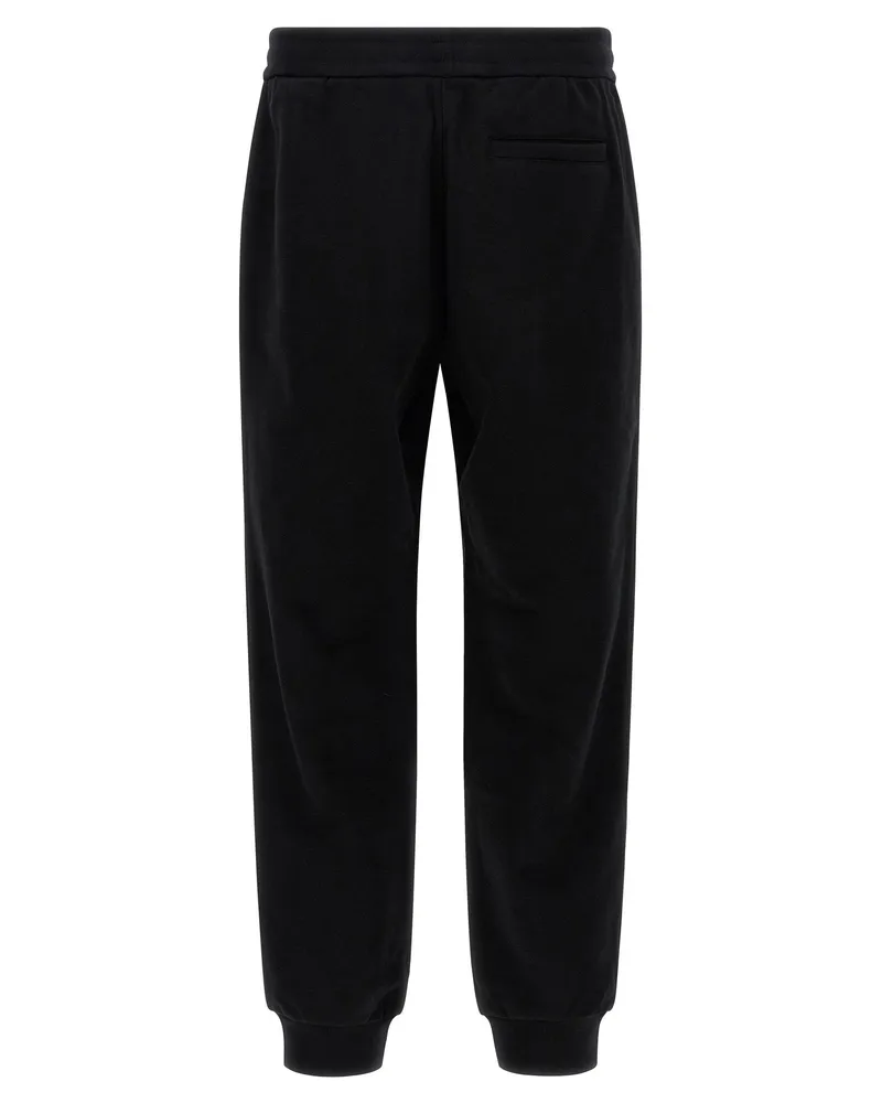 Versace Logo-Embroidered Cotton Joggers — Black Black
