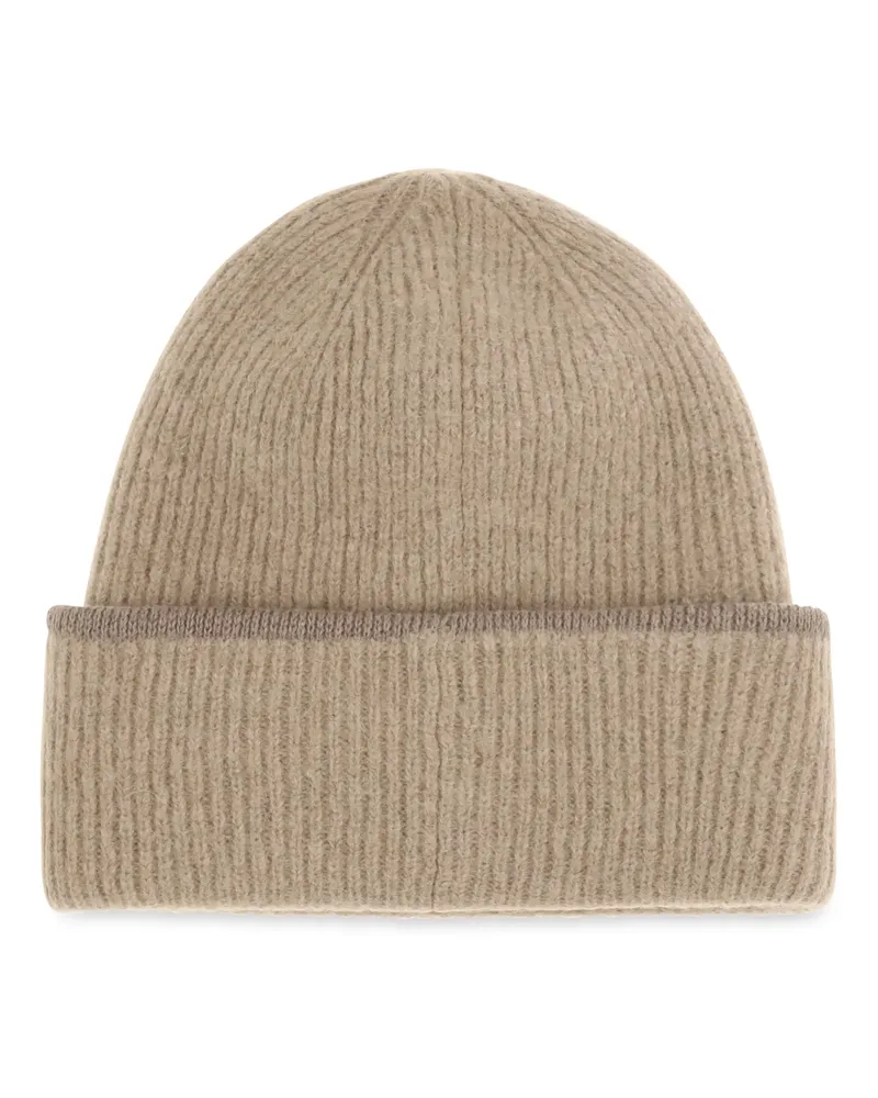 Jacquemus ACU00666AK00227 Gros Grain Ribbed Beanie — Beige Beige