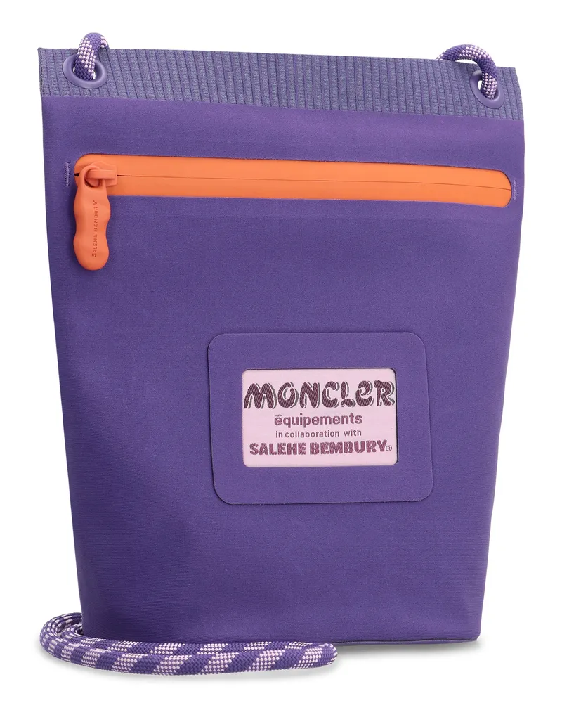 Moncler Men's X Salehe Bembury Amoeba Clutch Purple Nylon Messenger Bags Purple