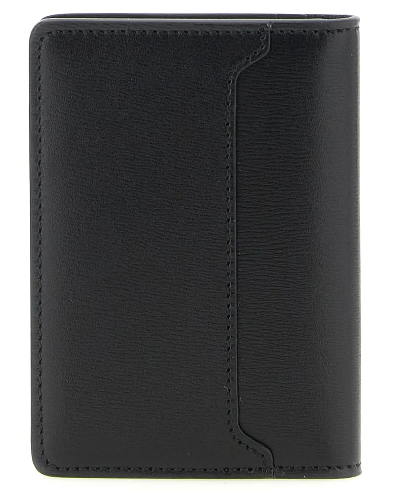 Fendi Calf Leather with Metal FF Logo Card Case — Black Black