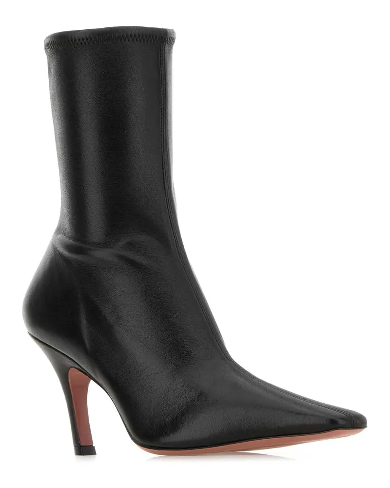 Amina Muaddi Women's Black Nappa Leather Jamie Ankle Boots Black80mmslantedsrheel Stivali Black
