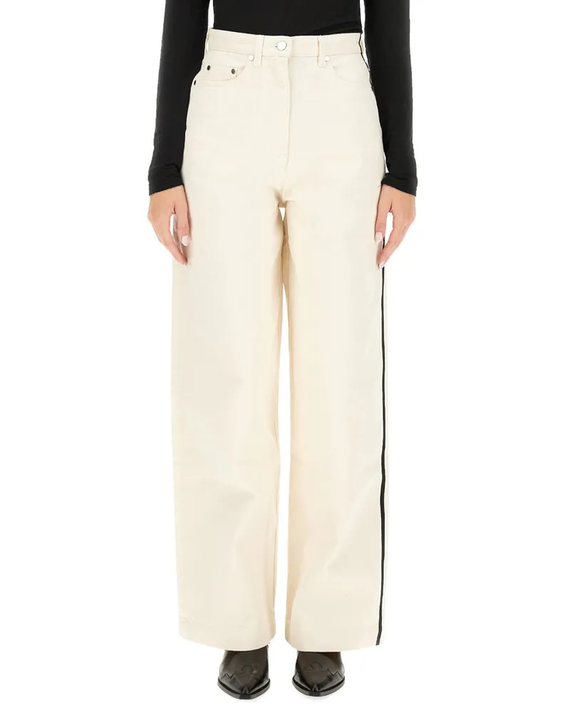 Peter Do Wide-Leg Cotton Jeans — White White