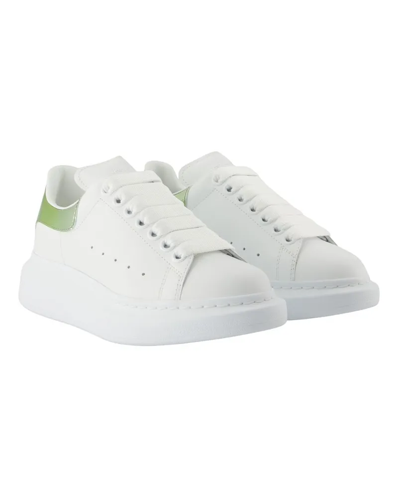 Alexander McQueen Women's Oversized Sneakers -  Leather Green Calfskin Shoes White