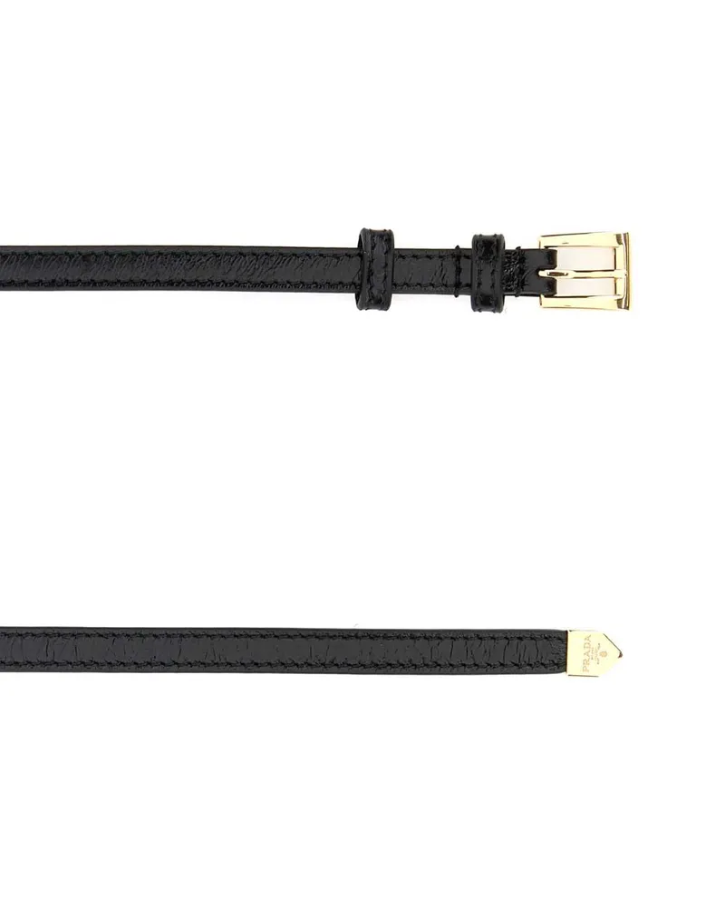 Prada Women's Black Leather Belt Nero Cinture Black