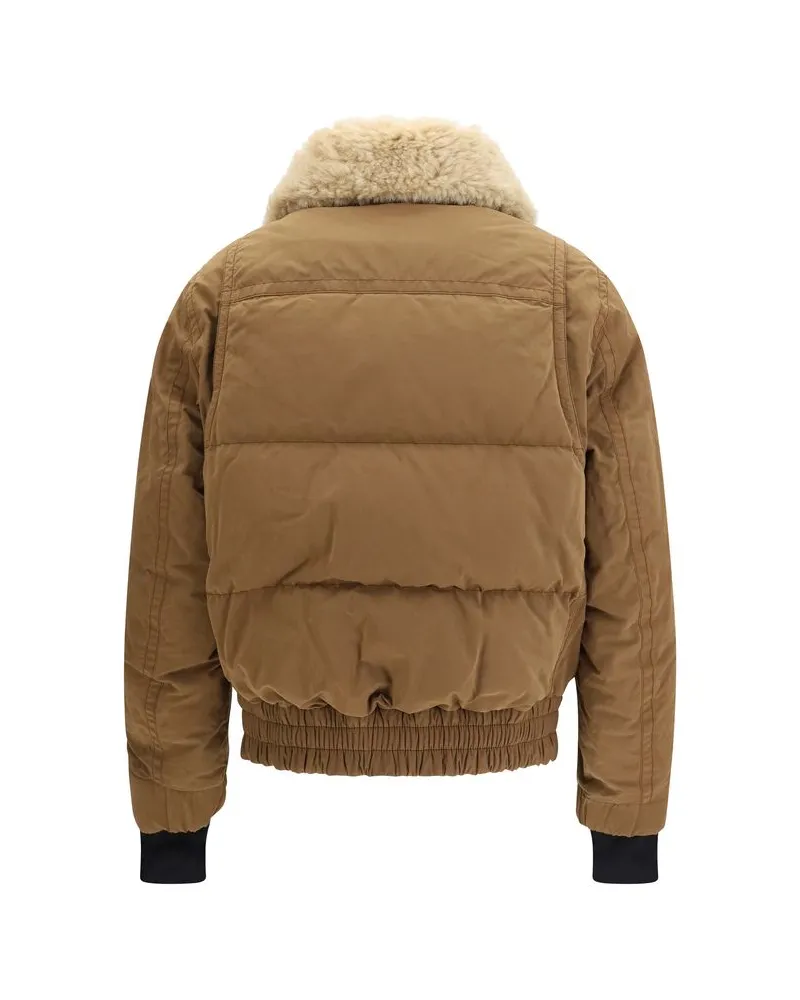 Moncler Alpental Bomber Jacket — Brown Brown
