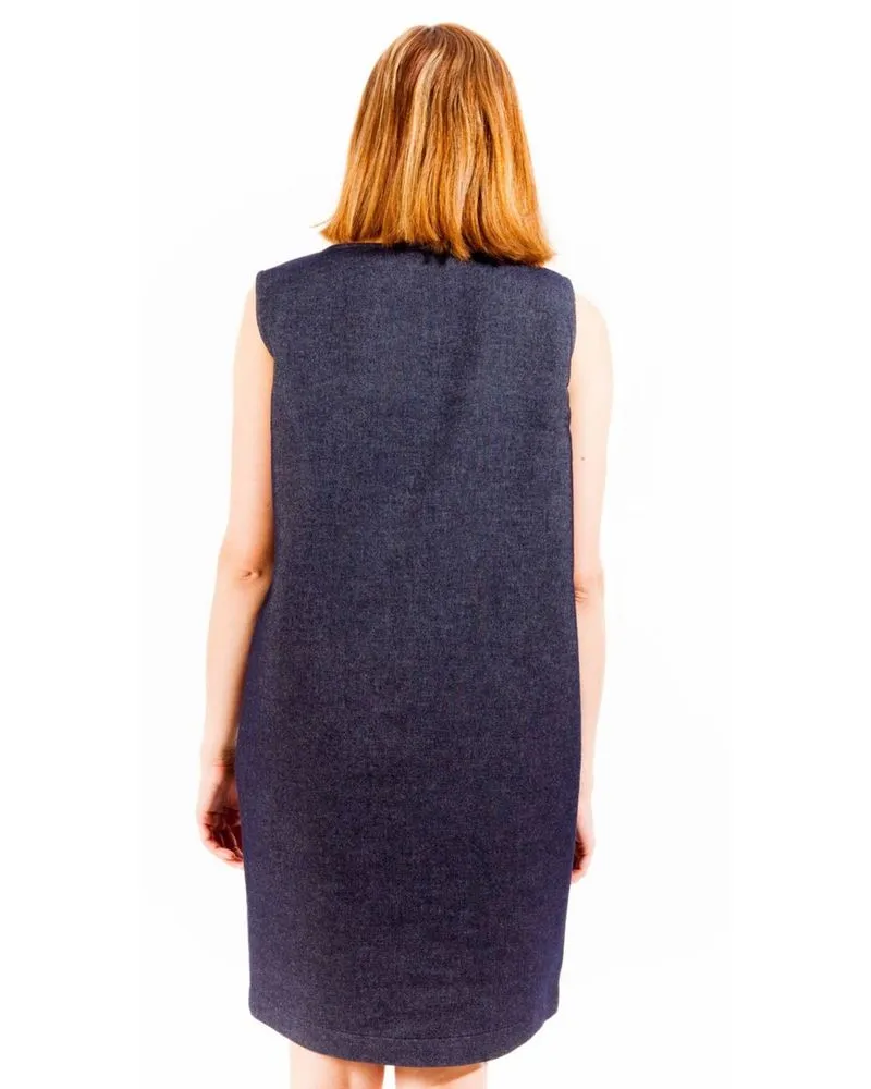 Moschino Blu Cotone Womens Dress Blue Blue