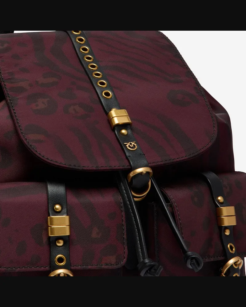 Pinko Women's Nylon Backpack Multicolour Backpacks Burgundy