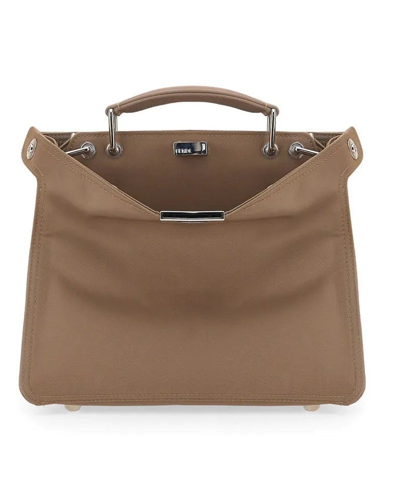 Fendi Men's Bag Peekaboo Iseeu Beige Polyester Handbags Hand Beige