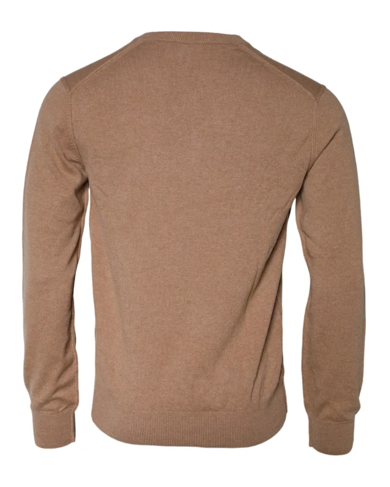Dolce & Gabbana Men's Brown Cashmere Knit V-Neck Pullover Sweater Clothing Brown