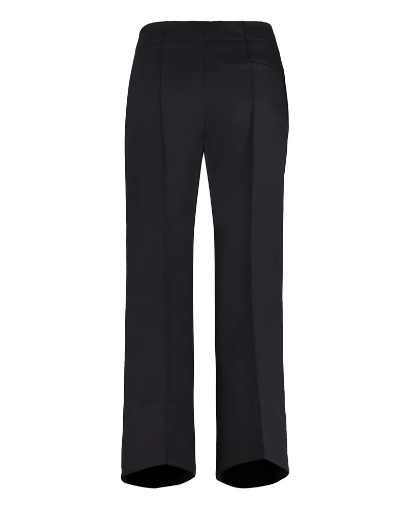 Bottega Veneta Women's High-Rise Cotton Trousers Blue Straight Blue