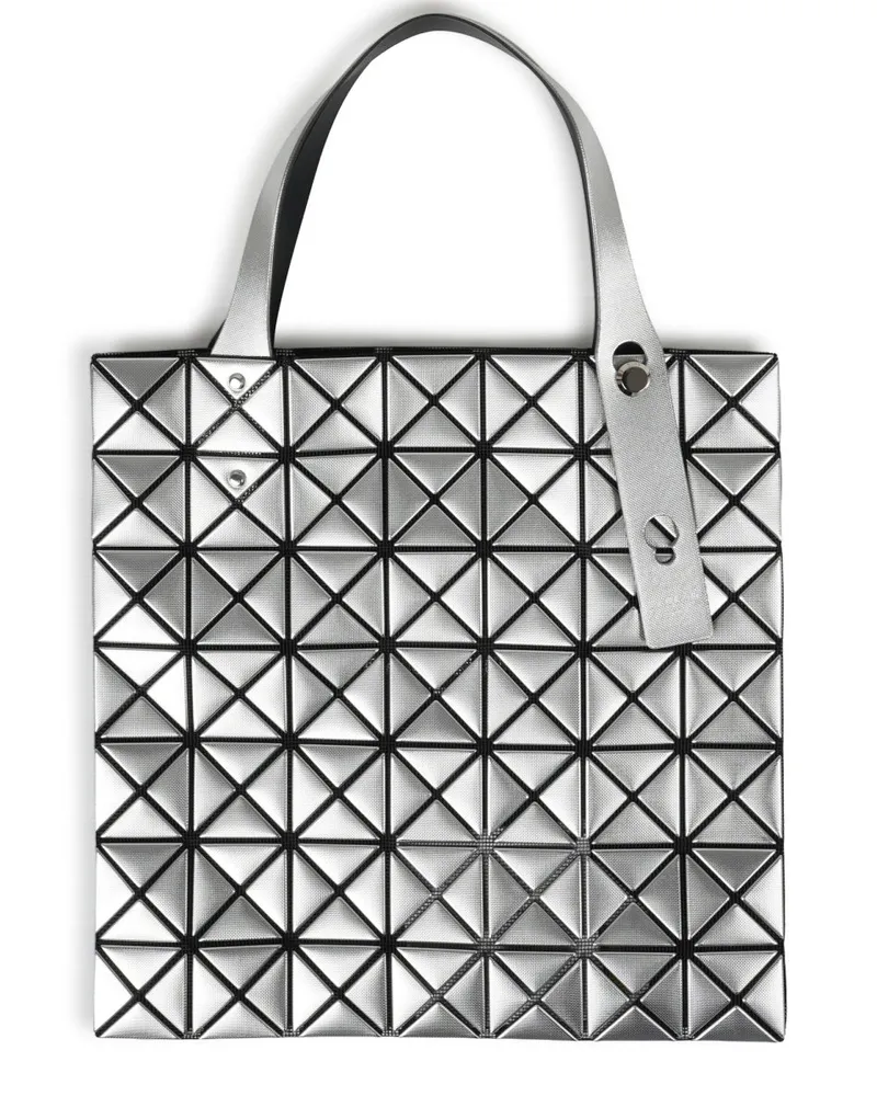 Issey Miyake Women's Tote Bag Platinum Silver Polyester Handbags Hand Silver