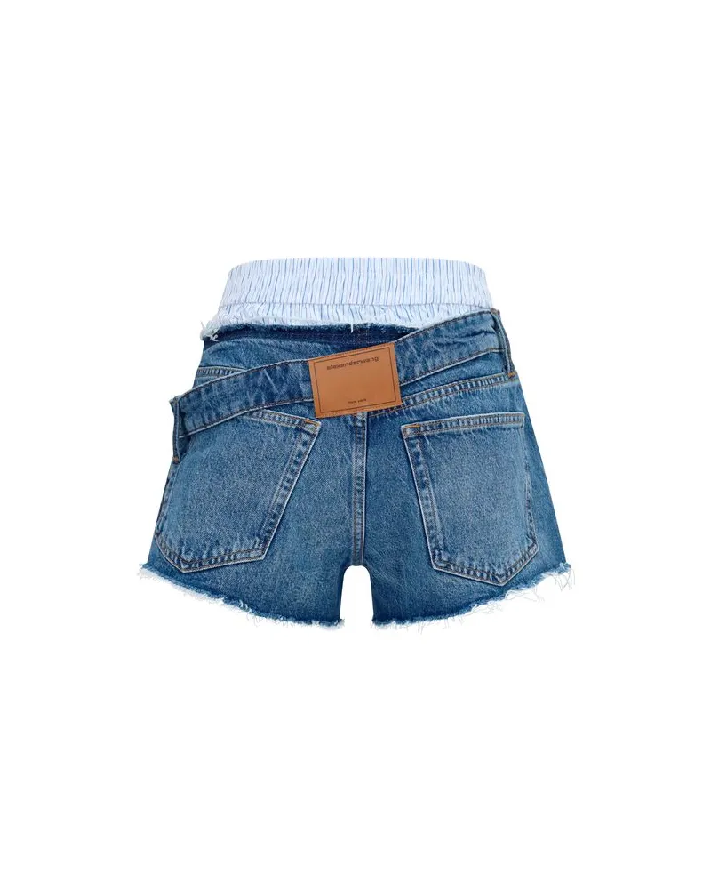 Alexander Wang Women's Blue Cotton Bermuda Shorts Blue