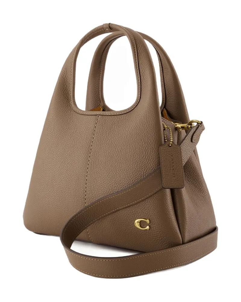 Coach Pebbled Leather Hobo Bag — Gray Gray
