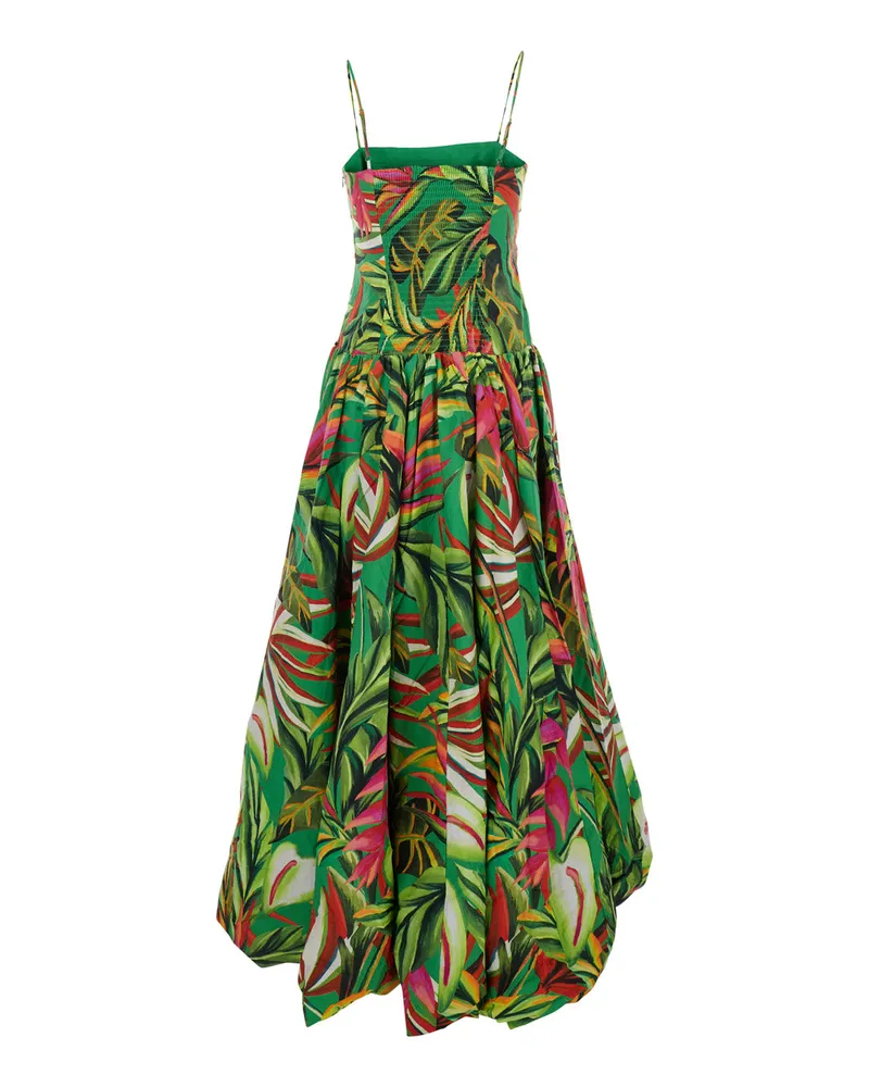 FARM Rio Women's Long Dress Tropical Dream Green Multicolour Green