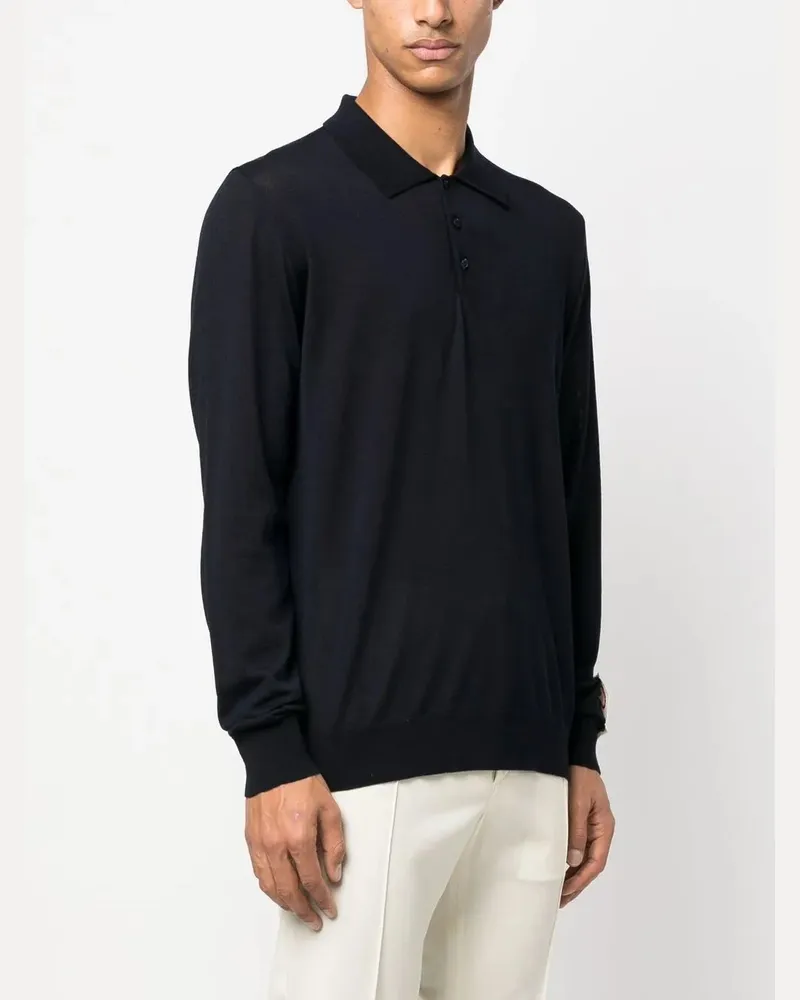 Golden Goose Women's Virgin Wool Polo Shirt Aw25 M Navy