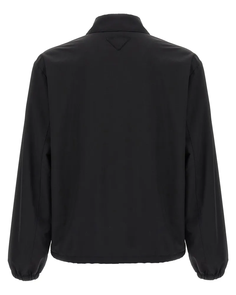 Prada Men's Black Virgin Wool Full-Length Jacket Clothing Black