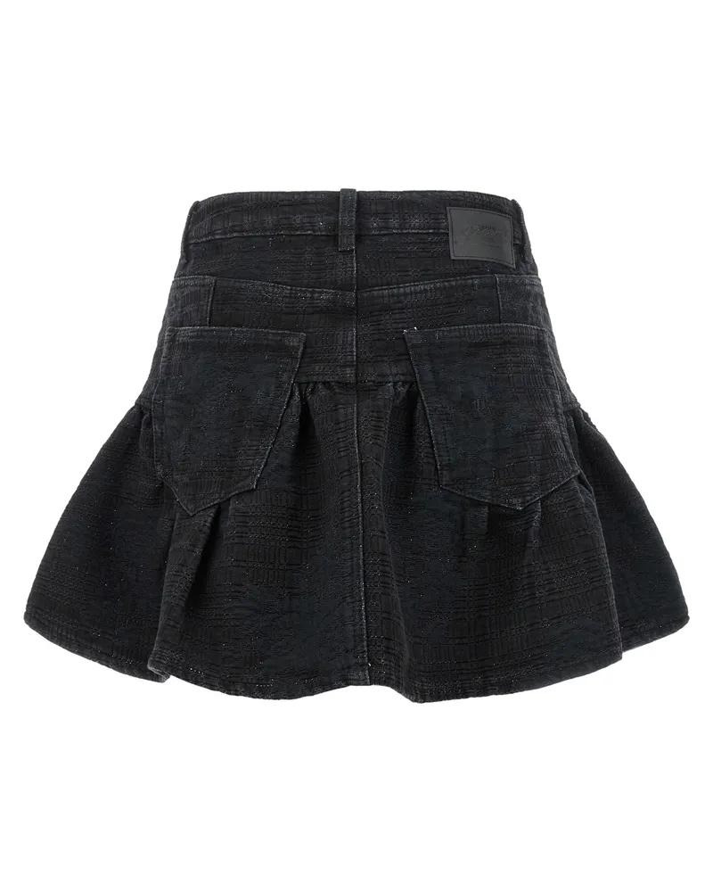 Ganni Lurex Denim Skirt — Black Black