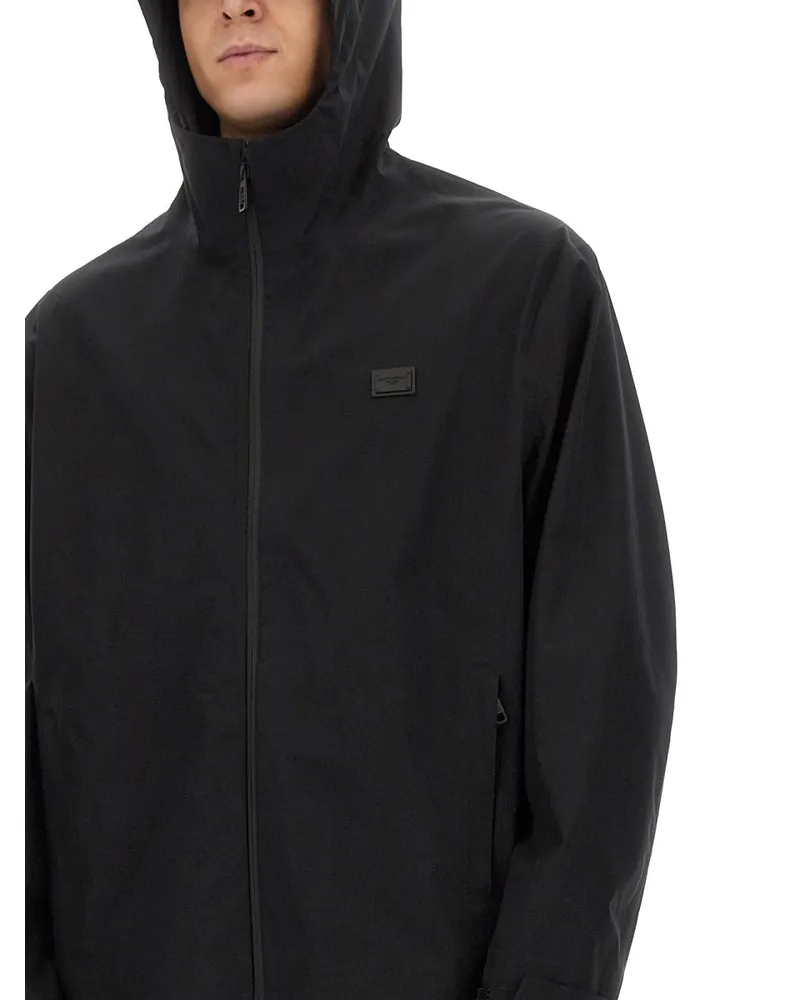Dolce & Gabbana Hooded Cotton-Blend Jacket — Black Black