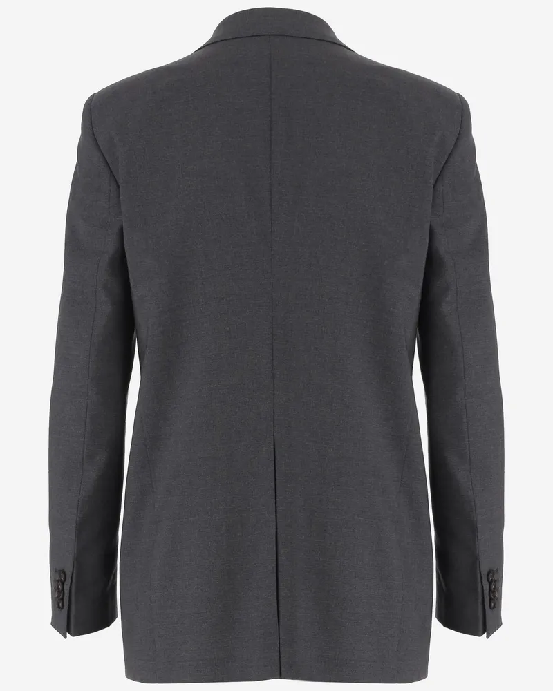 Tagliatore Women's Stretch Wool Jacket Gray Virgin Gray