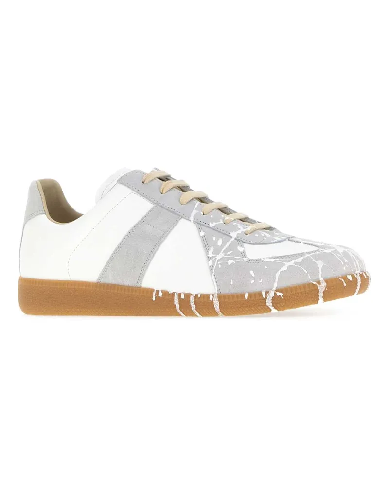 Maison Margiela Men's Two-Tone Leather Replica Sneakers Whiteoffwhite White