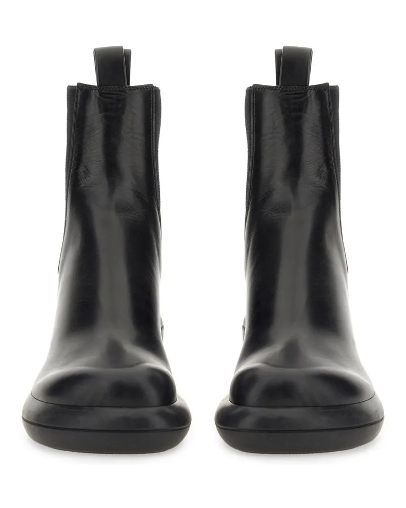 Jil Sander Leather Boot — Black Black