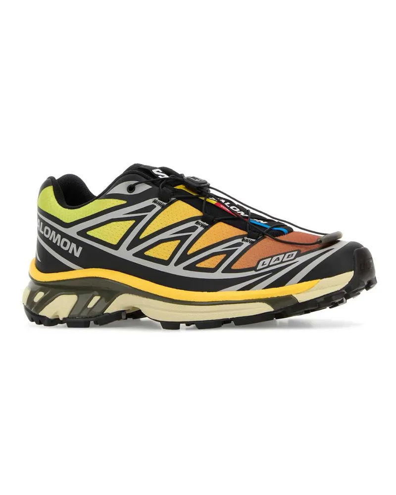 Salomon Unisex Multicolor Fabric And Rubber Xt-6 Sneakers Black-Grape Leaf-Beach Ball Black/grape Leaf/beach Black