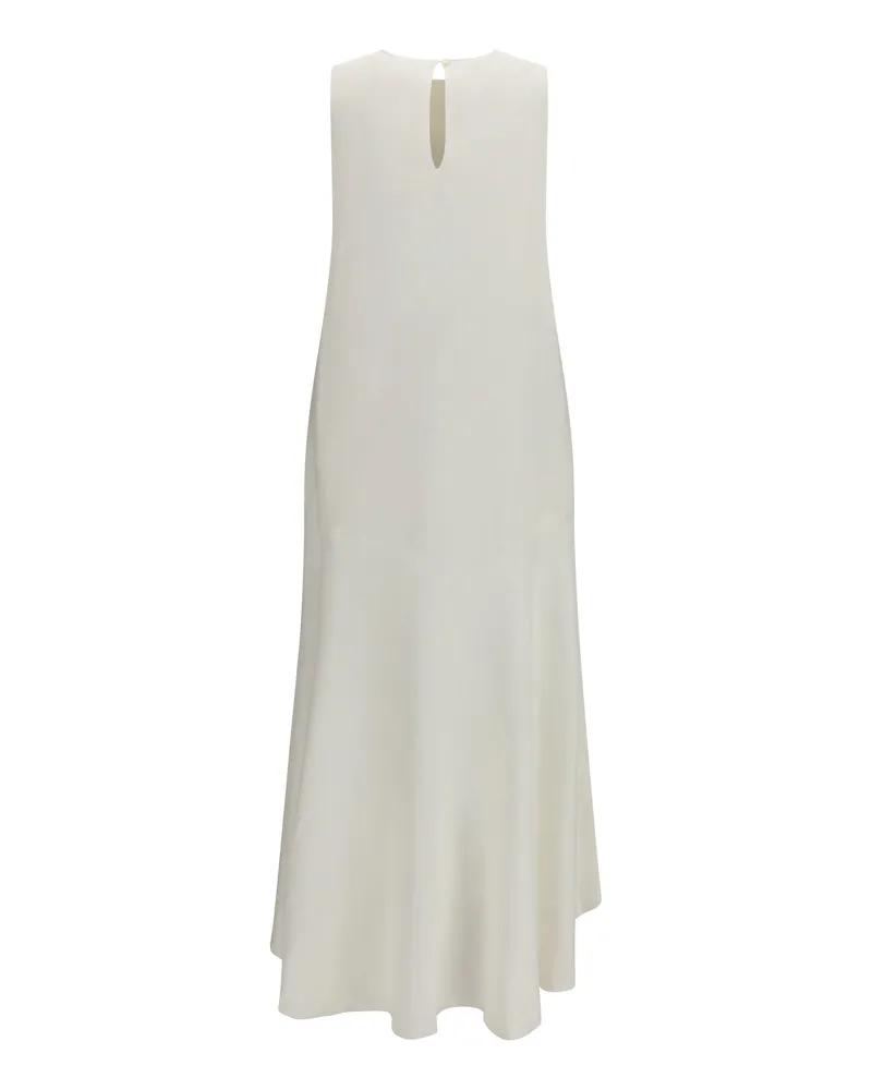 P.A.R.O.S.H. Women Sleeveless Dress Panna Linen; Viscose Beige