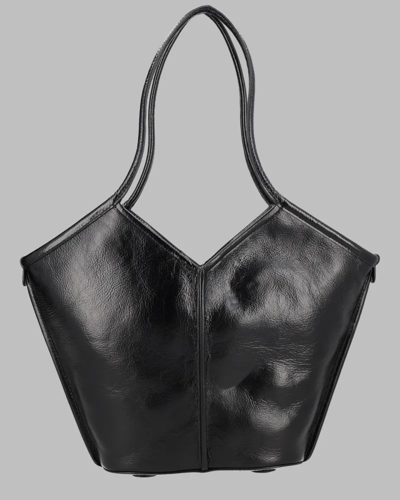 HEREU Calella Calfskin Leather Shoulder Bag — Black Black