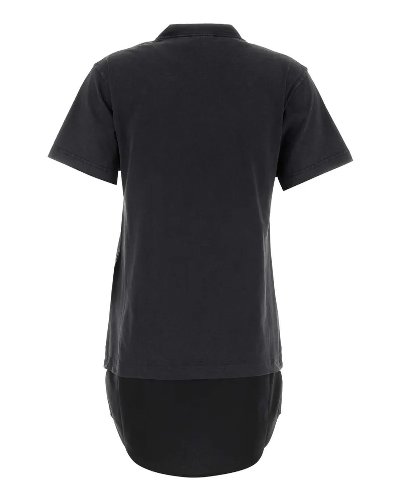 Balenciaga Women's Slate Cotton T-Shirt Dress Faded Washed Black-W T1 Abiti Black/w Black