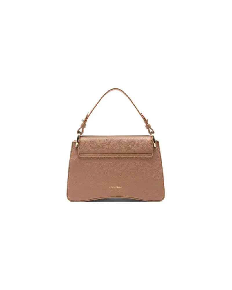 Coccinelle Women's Shoulder Bag Warm Taupe Grained Leather - Top-Handle-Bags Taupe