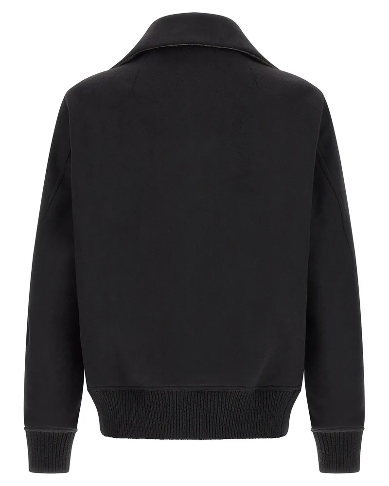 Rick Owens Men's Black Virgin Wool Bomber Clothing Black