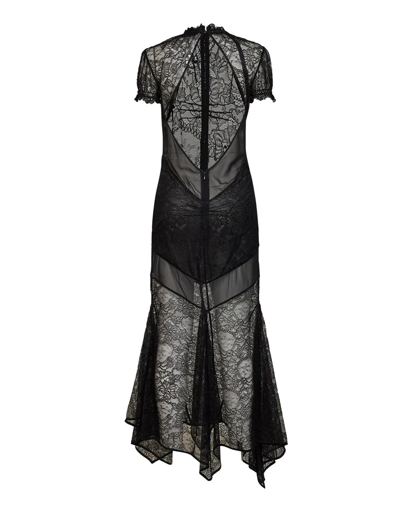 ATTICO Women's Maxi Dress Asymmetric Lace Black Polyamide Black