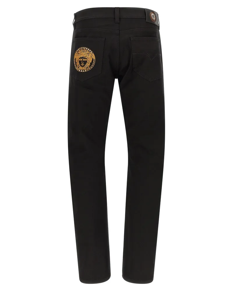 Versace Medusa Embroidery Jeans — Black Black