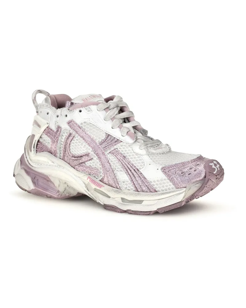Balenciaga Women's Runner Glitter Sneakers White - Lilac Pink White