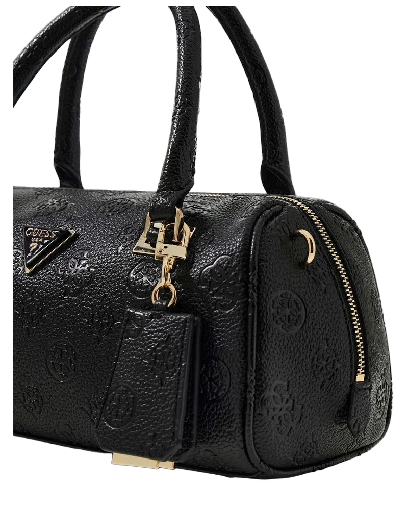 Guess Women's Satchel Black Logo Polyurethane Satchel-bags Black