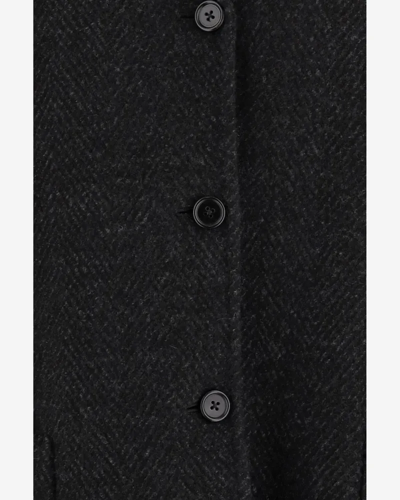 Jil Sander Women's Wool Coat Dark Grey Gray