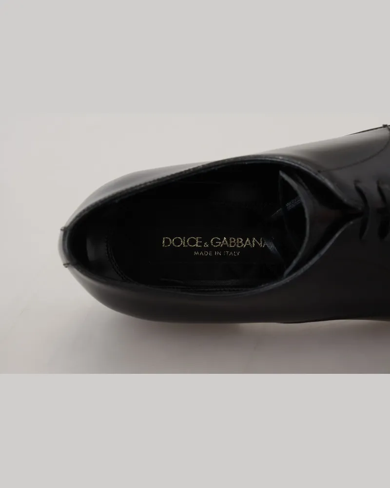 Dolce & Gabbana Leather Derby Flat — Black Black
