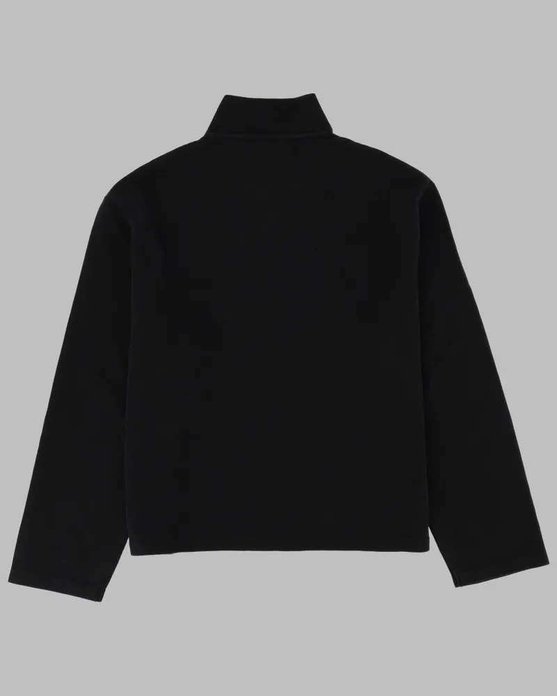 Our Legacy Zip-Up Shrunken Organic Cotton Sweatshirt — Black Black