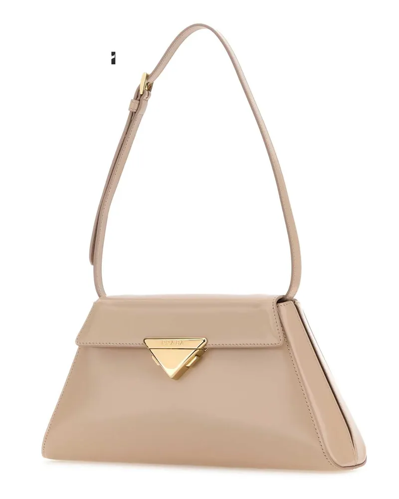 Prada Women's Powder Pink Leather Shoulder Bag Ninfea Vitello Borse A Mano Pink