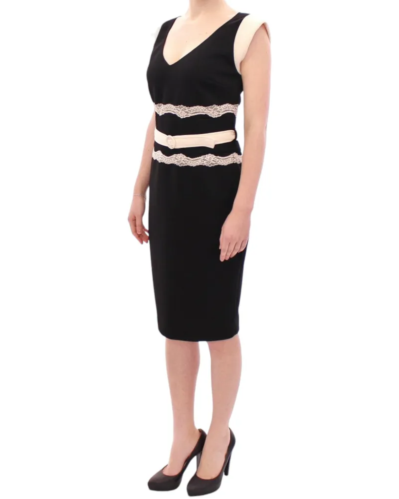 Roberto Cavalli Women's Black Lace Sheath Dress Polyester Black