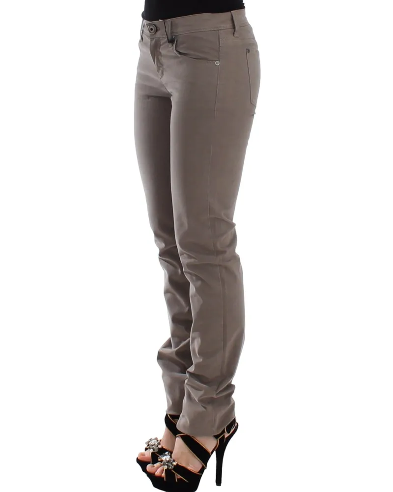 Ermanno Scervino Women's Taupe Beige Slim Jeans Denim Pants Skinny Cotton Beige