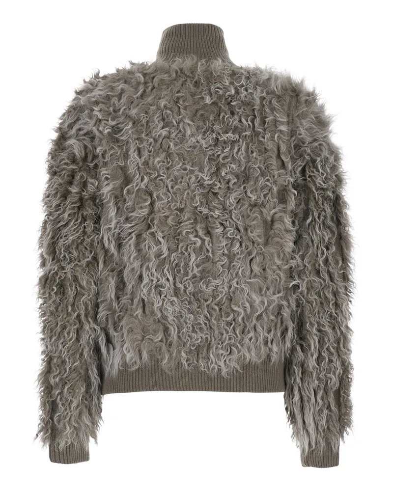 P.A.R.O.S.H. Textured Wool Bomber Jacket — Beige Beige