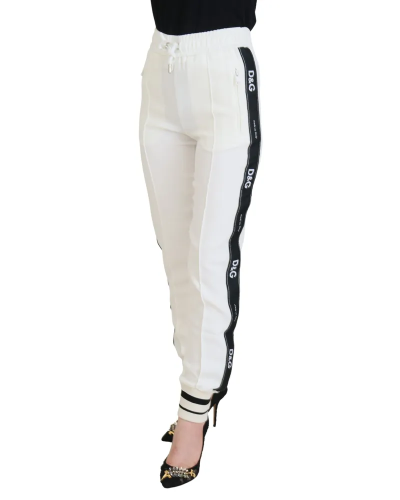 Dolce & Gabbana Women's White Dg Logo Sweatpants Pants Viscose White