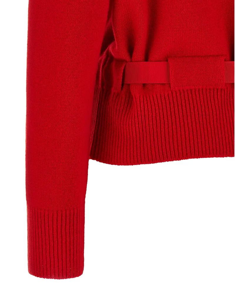 Ferragamo Belted Cashmere Cardigan — Red Red