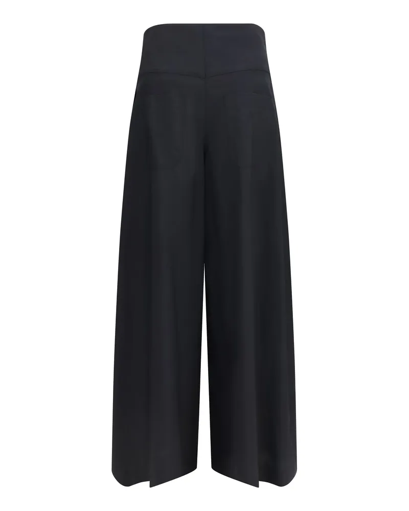 Brunello Cucinelli Women's Tech Cotton Poplin Pants Nero Cotton; Polyamide Trousers Black