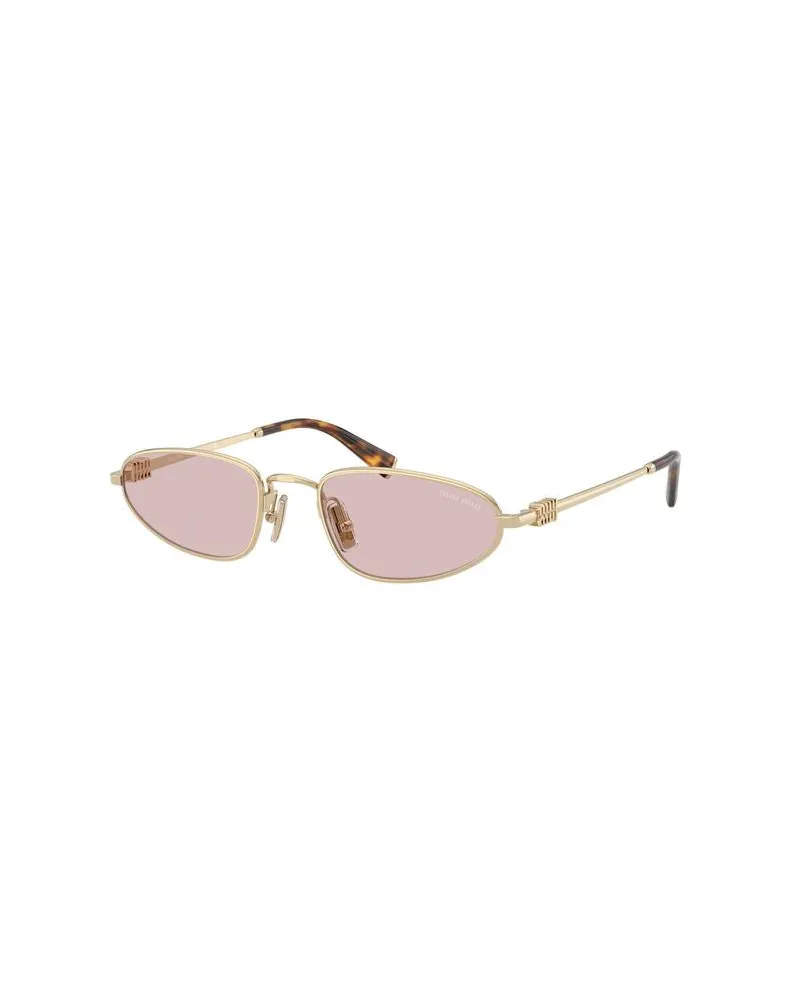 Miu Miu Women's Miu Sunglasses Pink-Gold Metal Eyewear - Pink/gold Pink