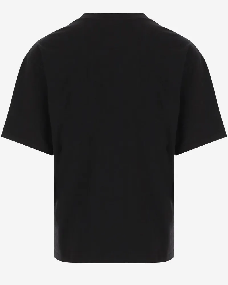 Saint Laurent Men's Cotton T-Shirt With Logo Black T-Shirts And Polos Black